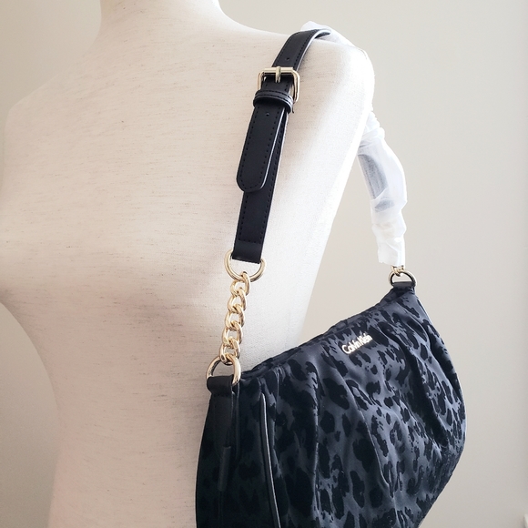 Calvin Klein Animal Print Nylon Demi Shoulder Bag - Picture 4 of 6